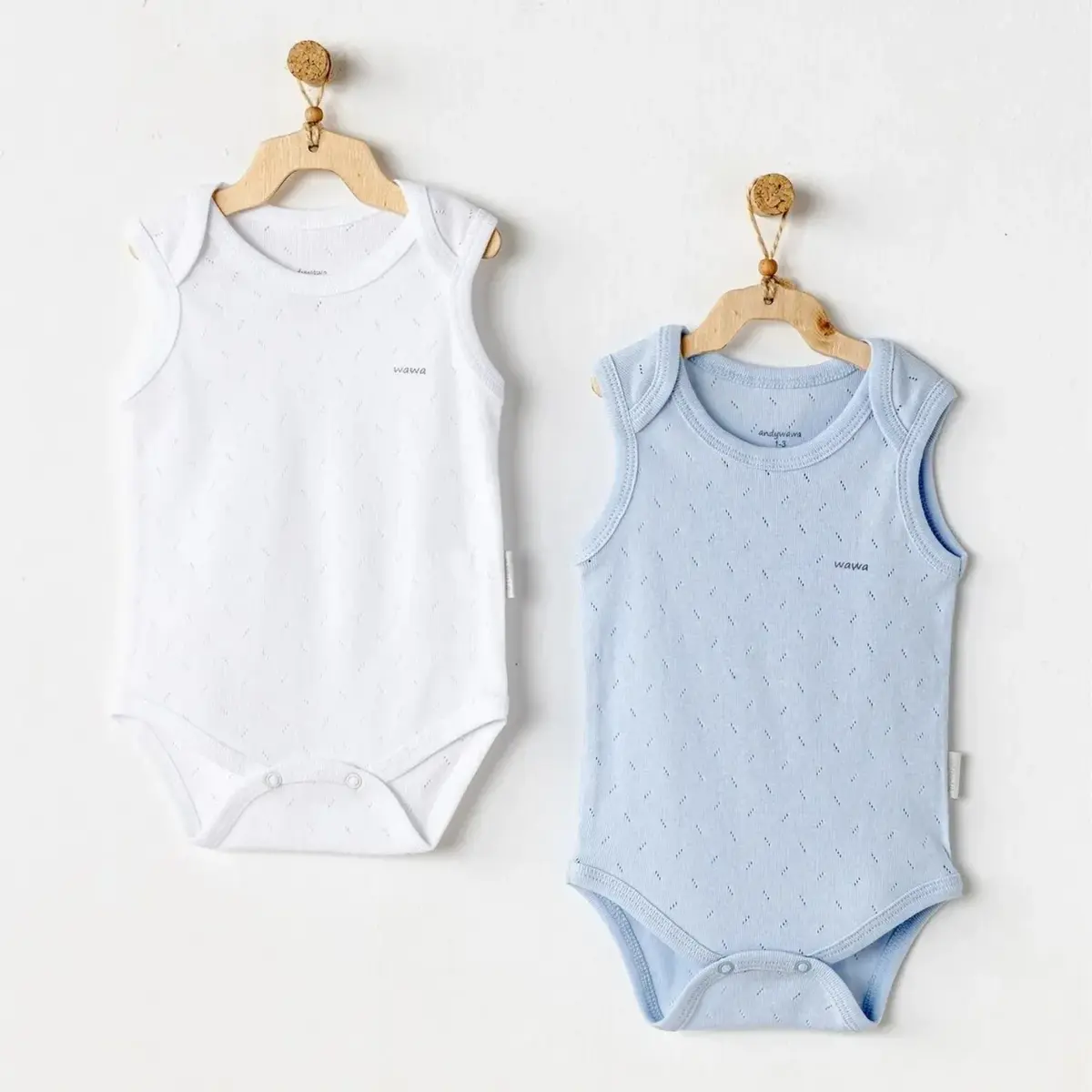 Andy Wawa Atlet Body 2li Jacquard Basic Mavi - Beyaz Andy Wawa Atlet Body 2li Jacquard Basic Mavi - Beyaz