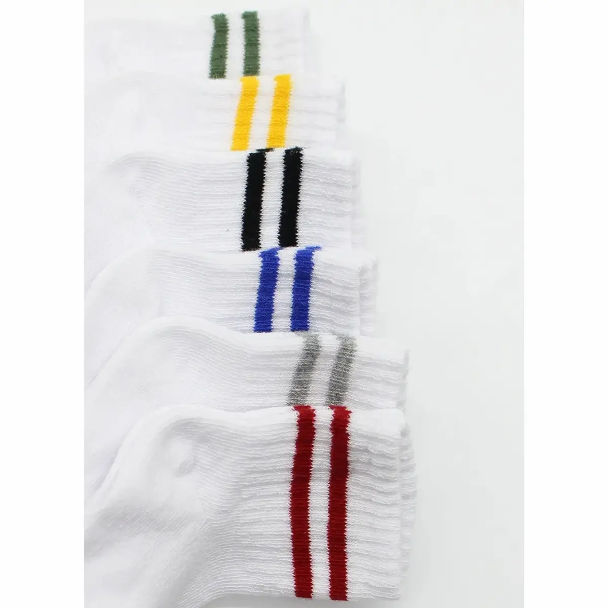 Bibaby Çorap Soket Bistyle 6lı Penye Çemberli Kırmızı - Beyaz