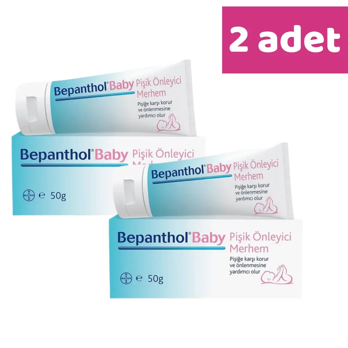 Bepanthol Baby Pişik Önlemeye Yardımcı Merhem 50 gr x 2 Adet Bepanthol Baby Pişik Önlemeye Yardımcı Merhem 50 gr x 2 Adet