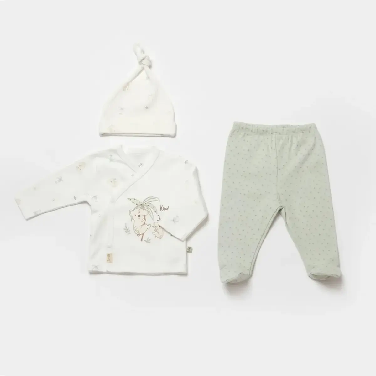 Bibaby Organik Zıbın Takımı 3lü Koala Jungle Mint Bibaby Organik Zıbın Takımı 3lü Koala Jungle Mint