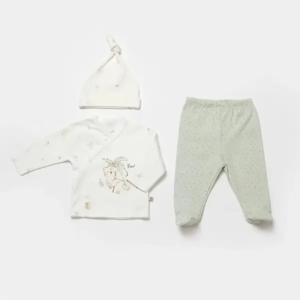 Bibaby Organik Zıbın Takımı 3lü Koala Jungle Mint