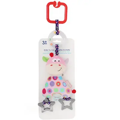 Babyjem Titreşimli Çıngıraklı Puset Oyuncağı Pembe İnek