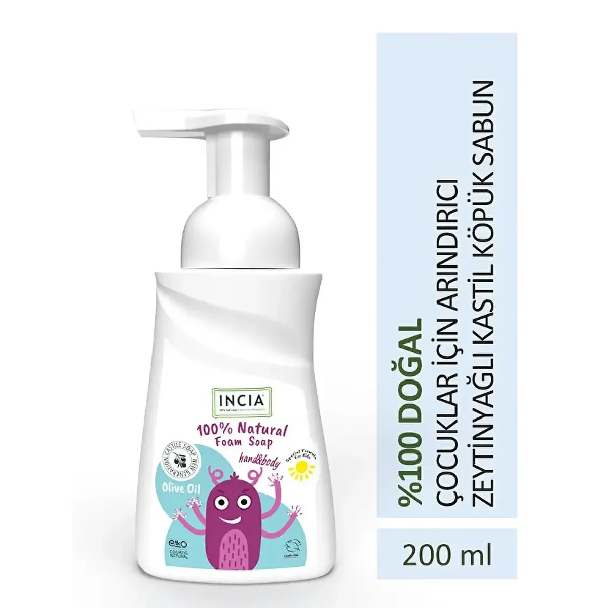 Incia Kids Zeytinyağlı Köpük Sabun 200 ml