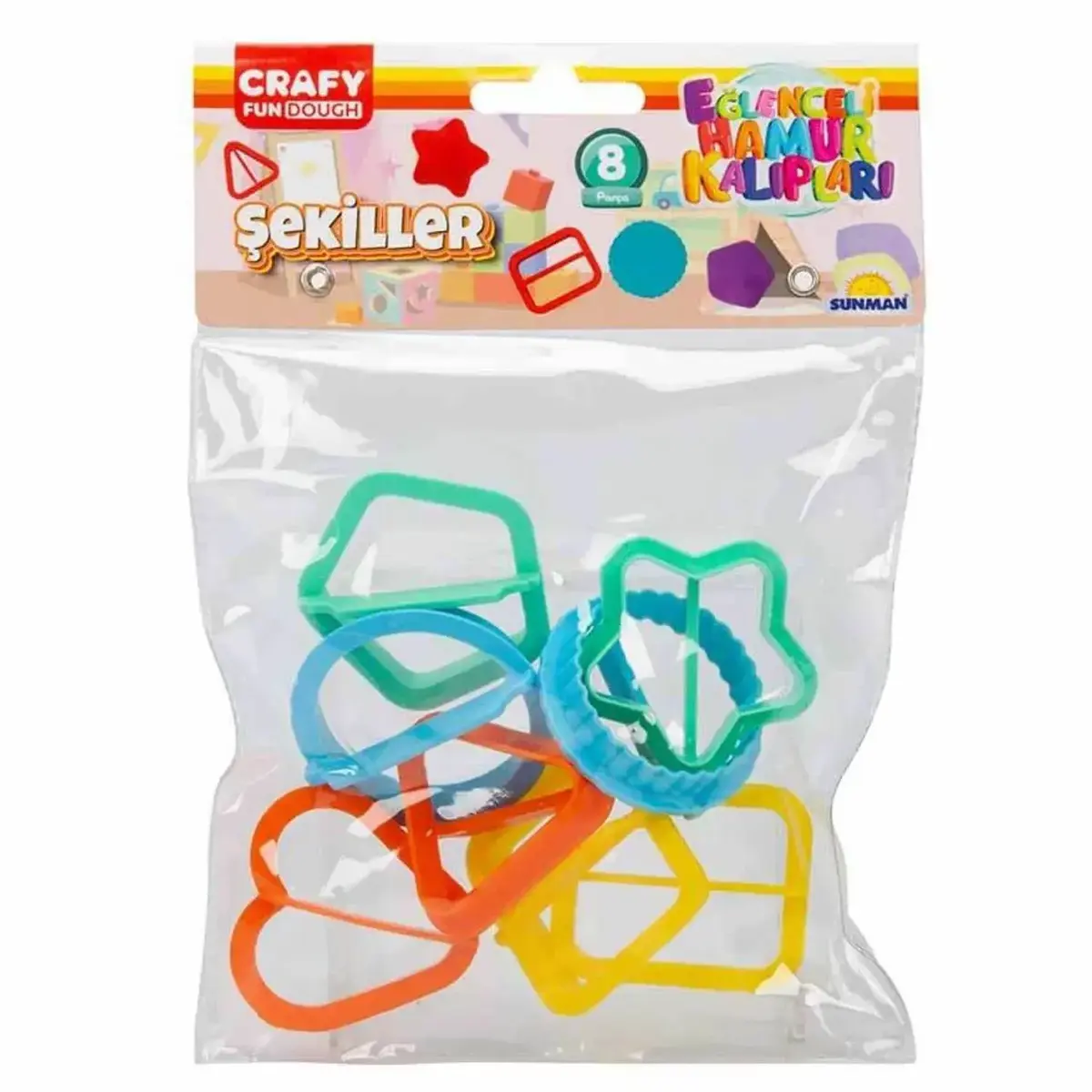 Crafy Oyun Hamur Kalıbı Şekiller 8 Parça Kartela