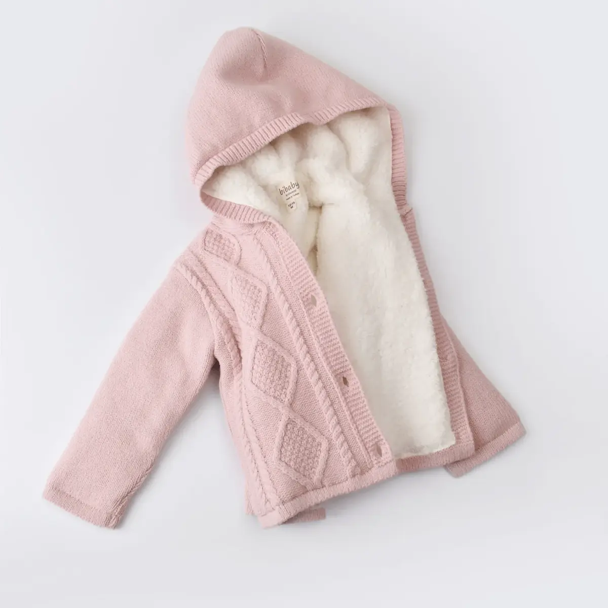 Bibaby Hırka Triko Desenli Welsoftlu Pembe