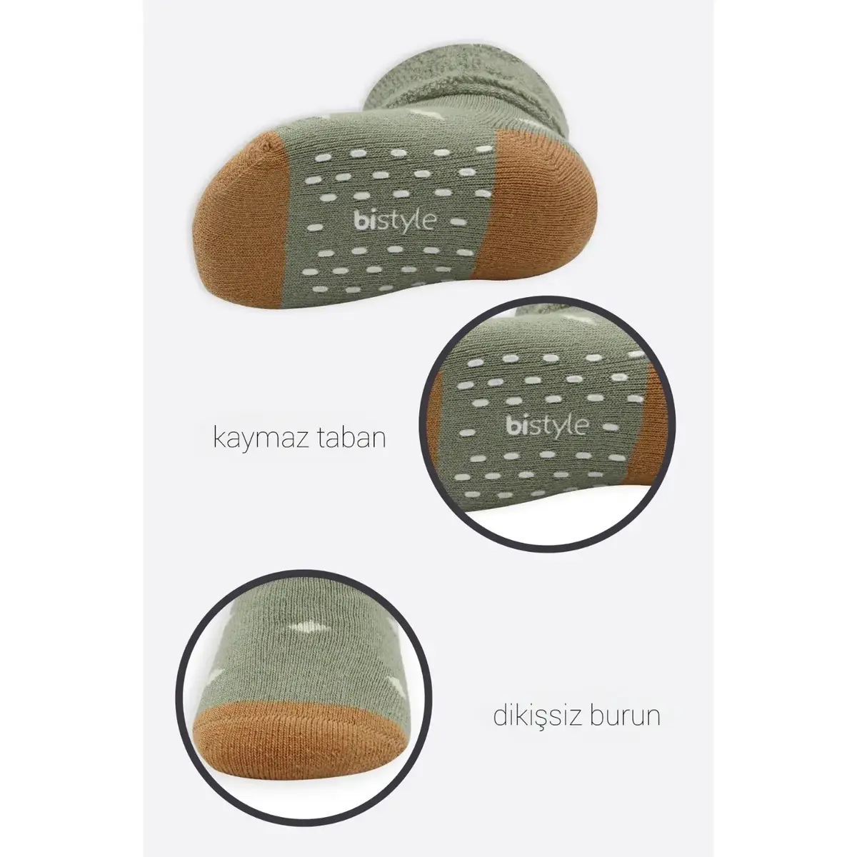 Bistyle Çorap Soket Havlu 2li Kaymaz Point Girl Nil