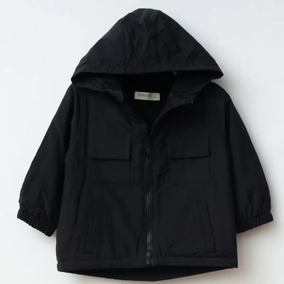 Bebolly Yağmurluk Kapaklı Cep Siyah