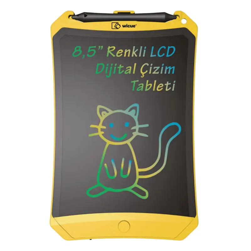Wicue LCD Dijital Mıknatıslı Renkli Çizim Tableti 8,5" Sarı