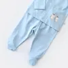 Bibaby Organik Pijama Takımı Hello New Penguins Mavi