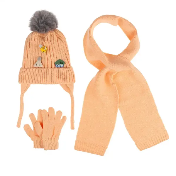 Kitti Eldiven Atkı Bere Takım 1-4Yaş Şeftali Asortili