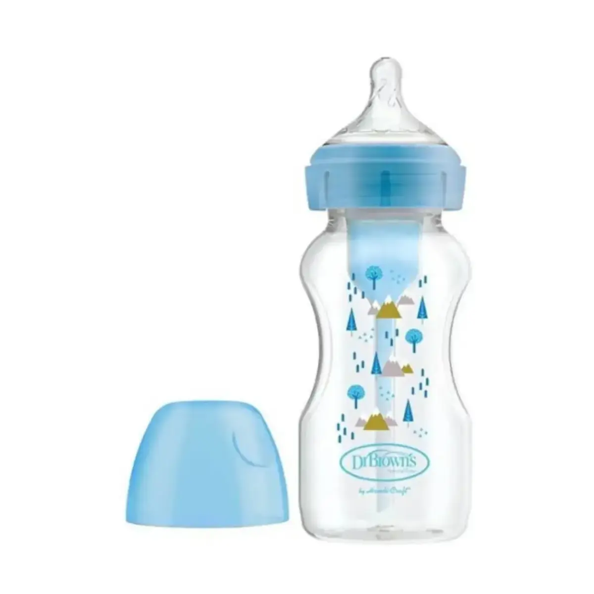 Dr Browns Options+ Geniş Ağız PP Desenli Biberon 270 ml Mavi Dr Browns Options+ Geniş Ağız PP Desenli Biberon 270 ml Mavi