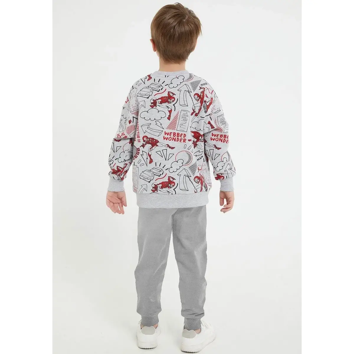 Spider Man Eşofman Takımı Gri Melanj