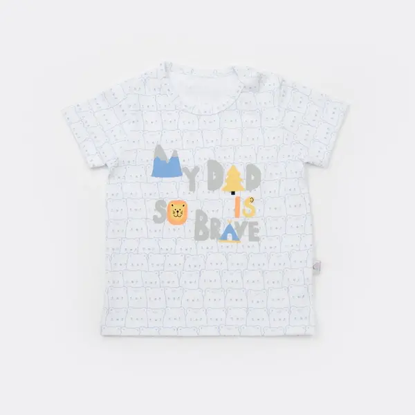 Bibaby T-Shirt Bimini So Brave Mavi Ayıcıklı