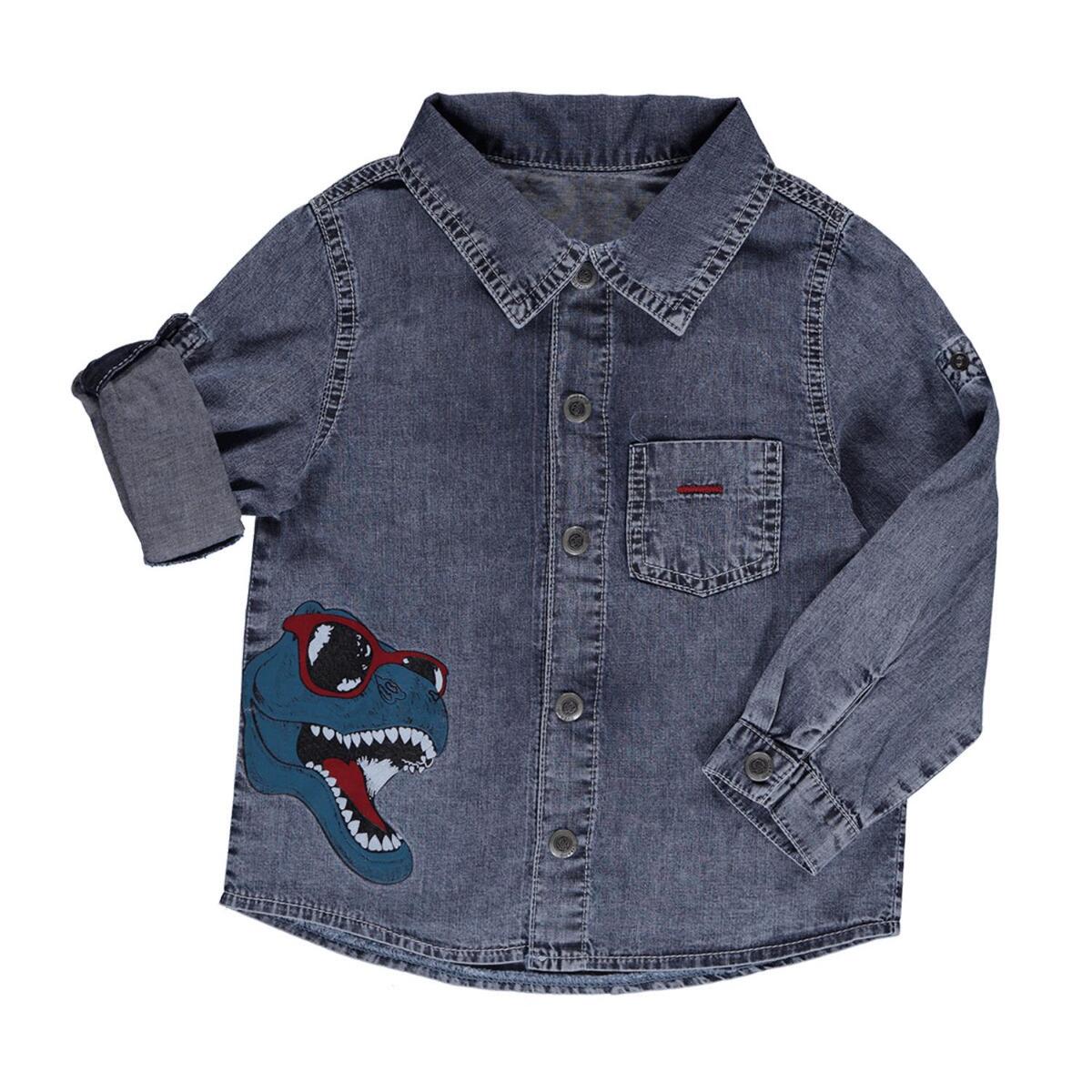 Overdo Gömlek Dinazor Baskılı Kot