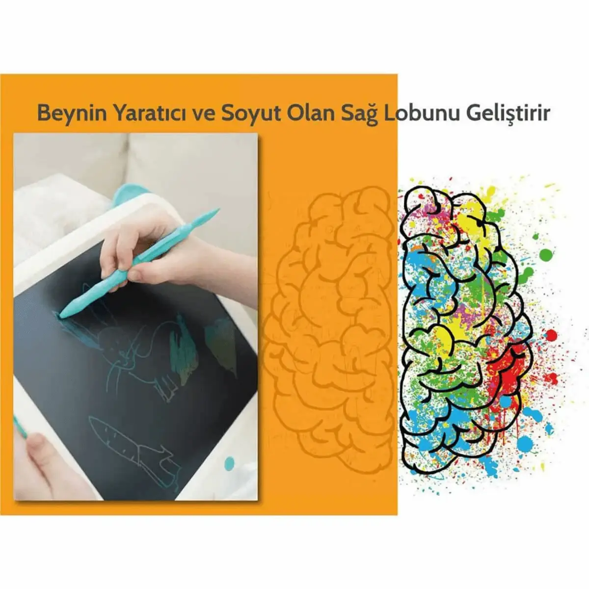 Wicue LCD Dijital Çizim Tableti Renkli 12'' Mavi