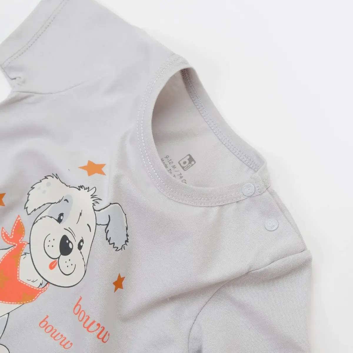 Bibaby 2Li Takım Şortlu Bow Dog Beyaz