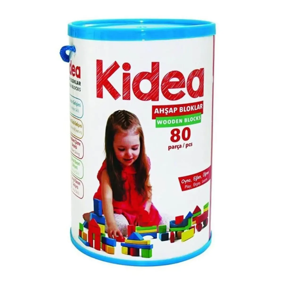 Kidea Ahşap Renkli Blok 80 Parça