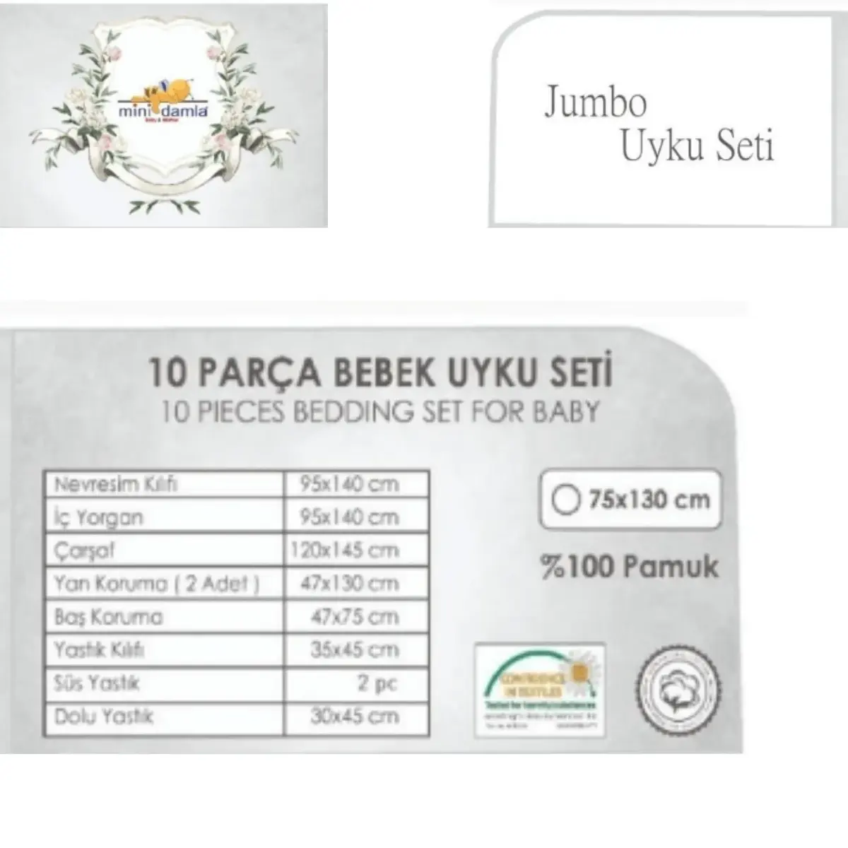Mini Damla Jumbo Uyku Seti 75x130 cm Mavi
