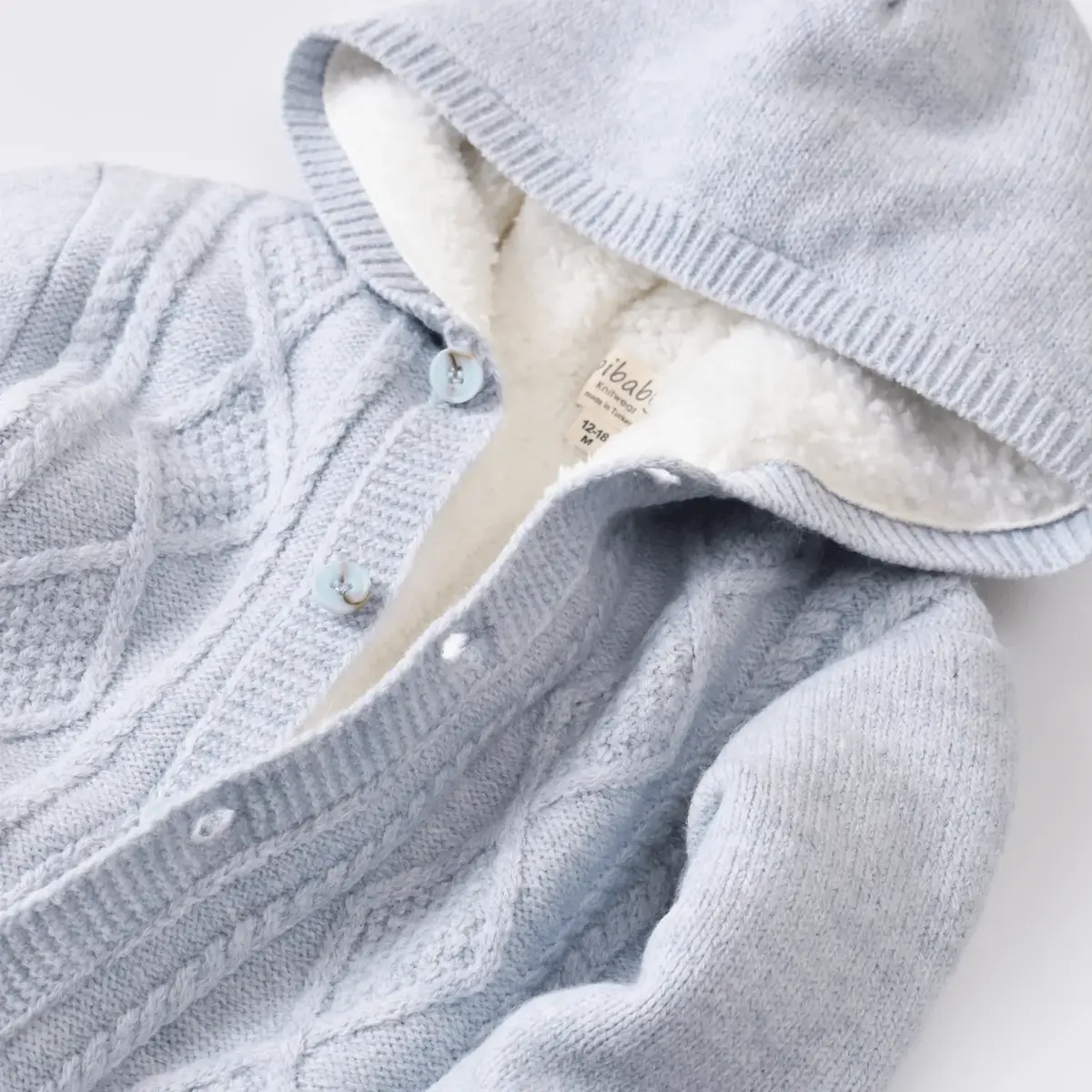 Bibaby Tulum Triko Welsoft Desenli Mavi