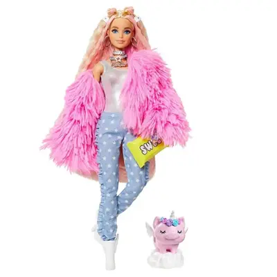 Barbie Extra Pembe Ceketli Bebek