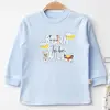 Mini Damla Pijama Takımı Penye Tilki Tavşan Emprime Mavi