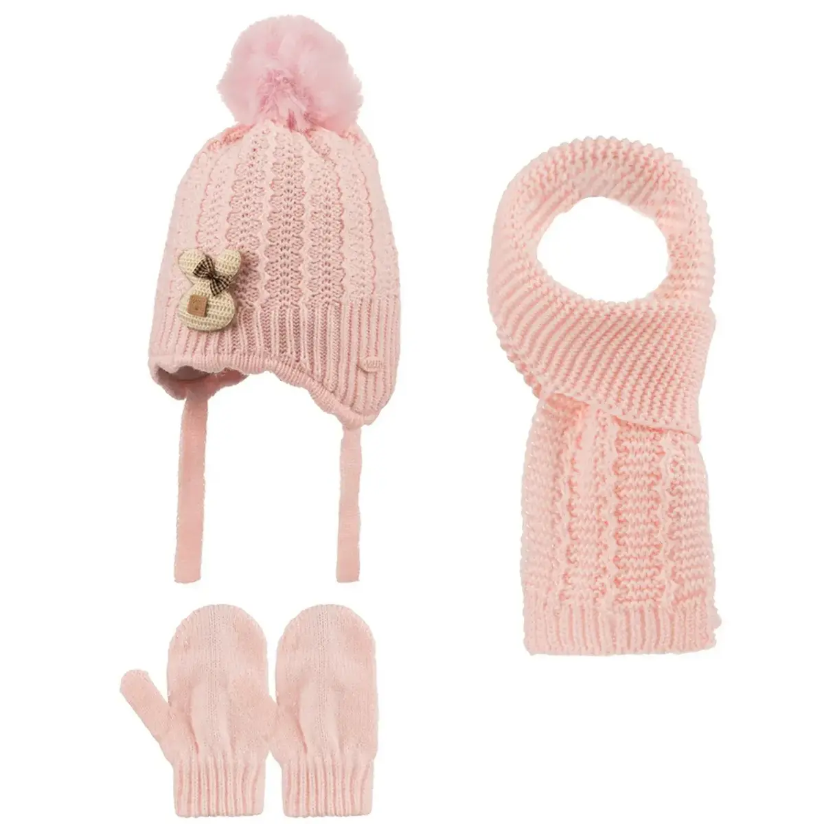 Kitti Eldiven Atkı Bere Takım 0-18 Ay Şeker Pembe Asortili