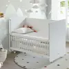 Pratik Sallanır Tekerlekli Anne Yanı Beşik 60X120 Beyaz