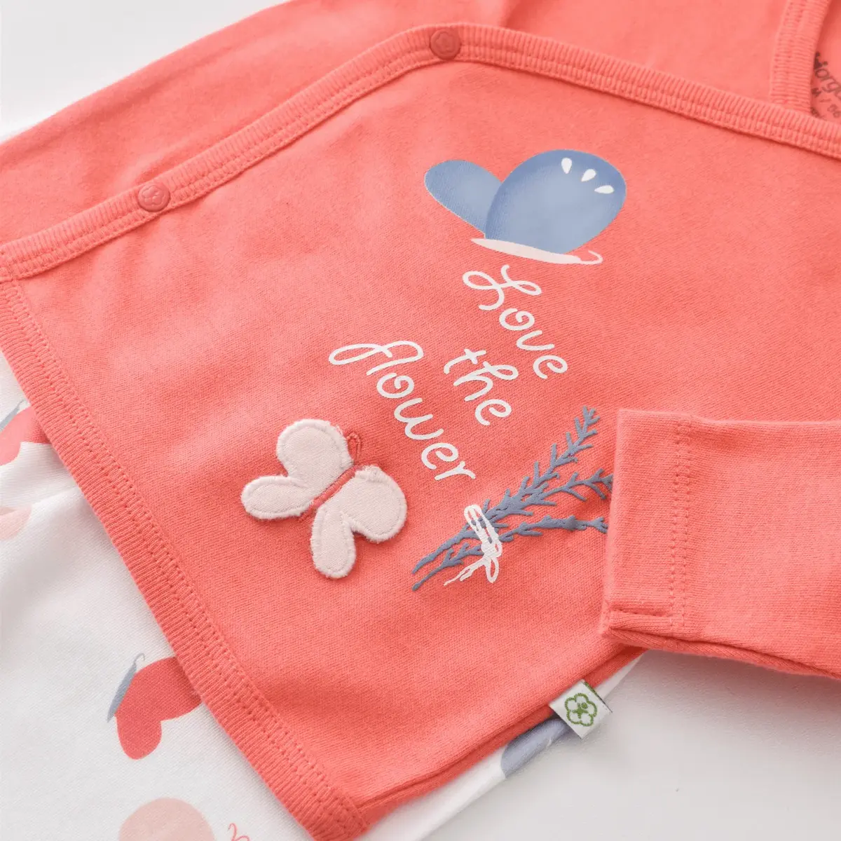 Bibaby Organik Zıbın Takımı 3lü Wild Flowers Coral