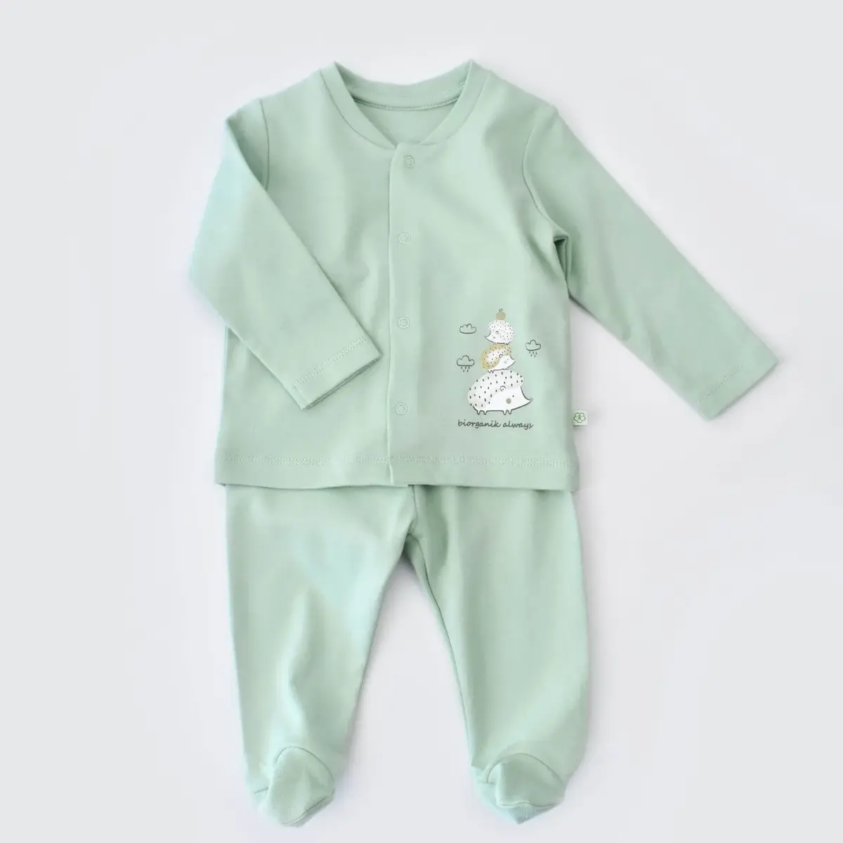 Bibaby Organik Pijama Takımı Happy Always Yeşil