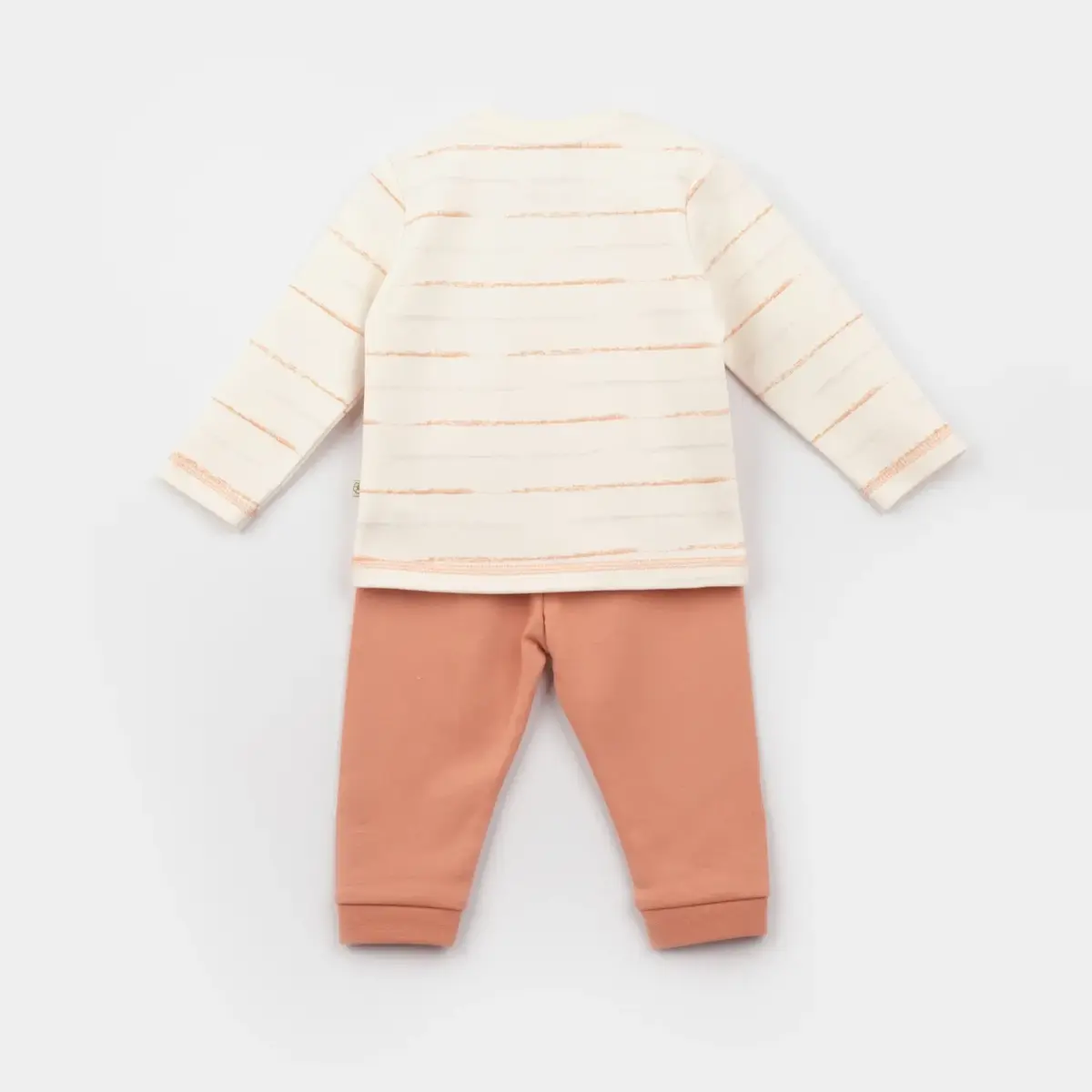 Bibaby Organik Pijama Takımı Hello Safari Ekru - Kiremit