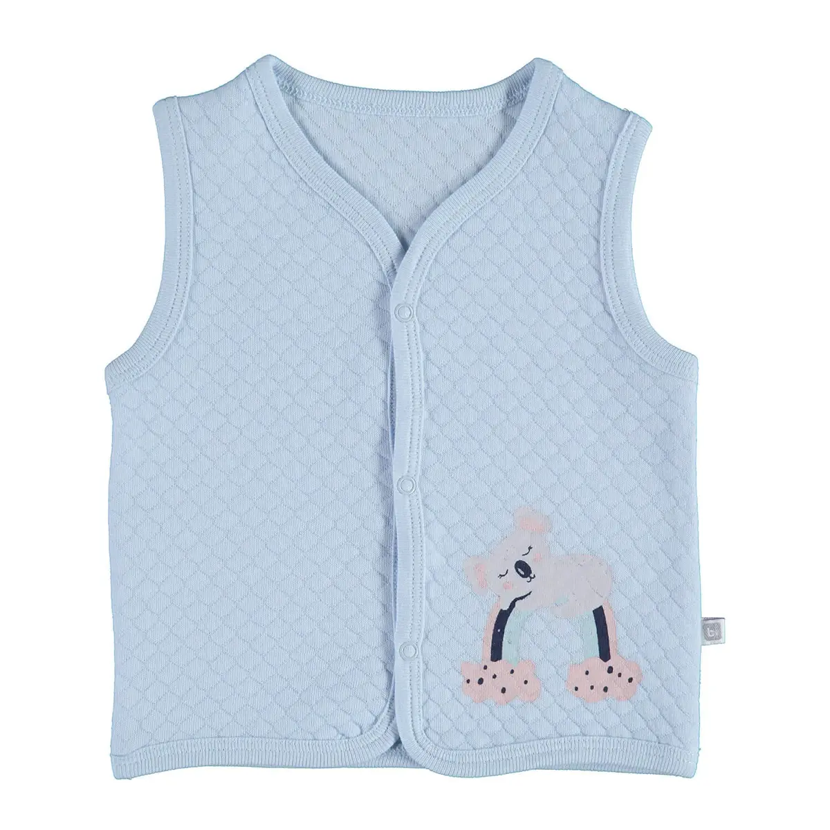 Bibaby Yelek Kapitone Gökkuşaklı Koala Mavi Bibaby Yelek Kapitone Gökkuşaklı Koala Mavi