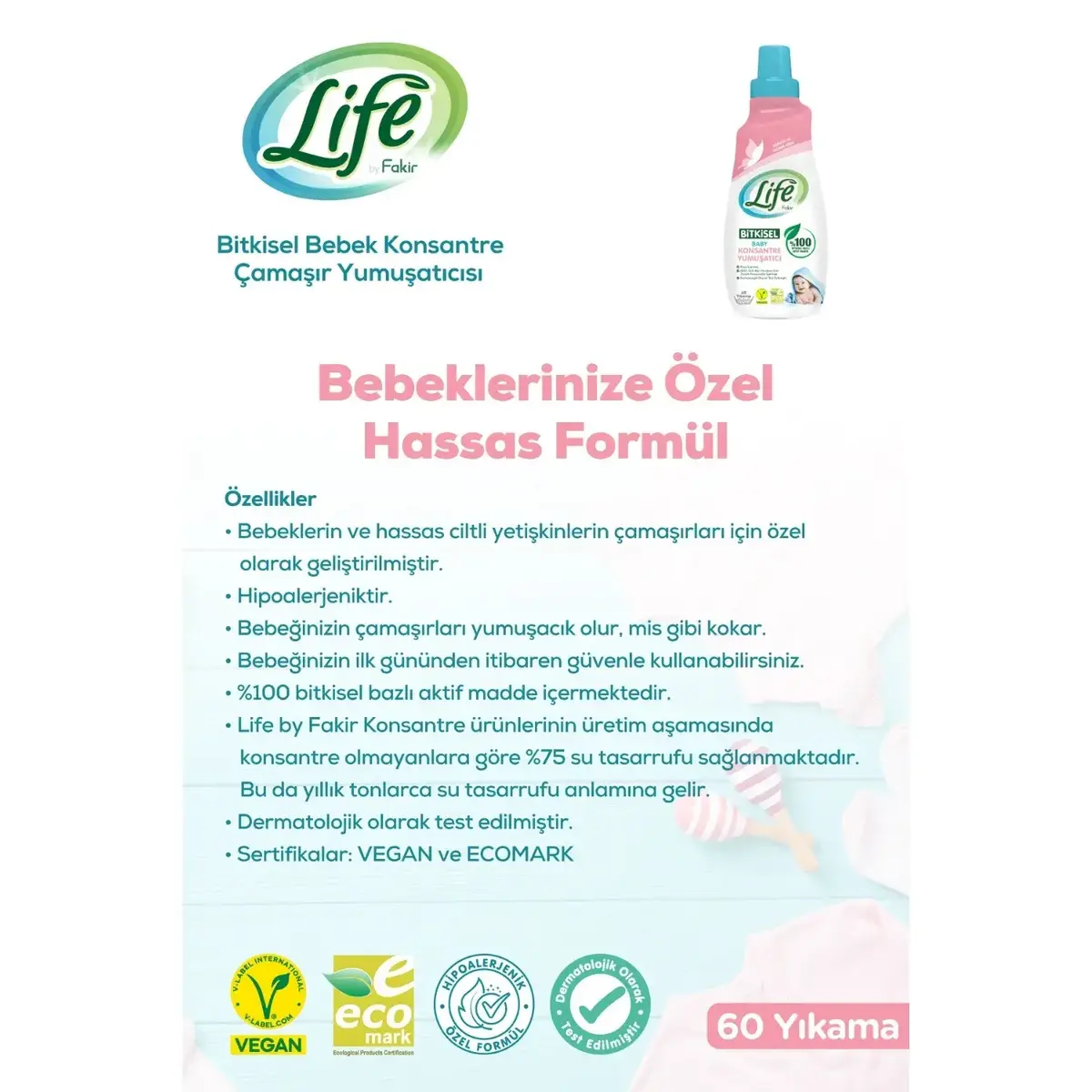 Life by Fakir Baby %100 Bitkisel Konsantre Yumuşatıcı 1500 ml 