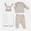 Bibaby Organik Zıbın Takımı Battaniyeli Tüllü Curly Sheep Bej