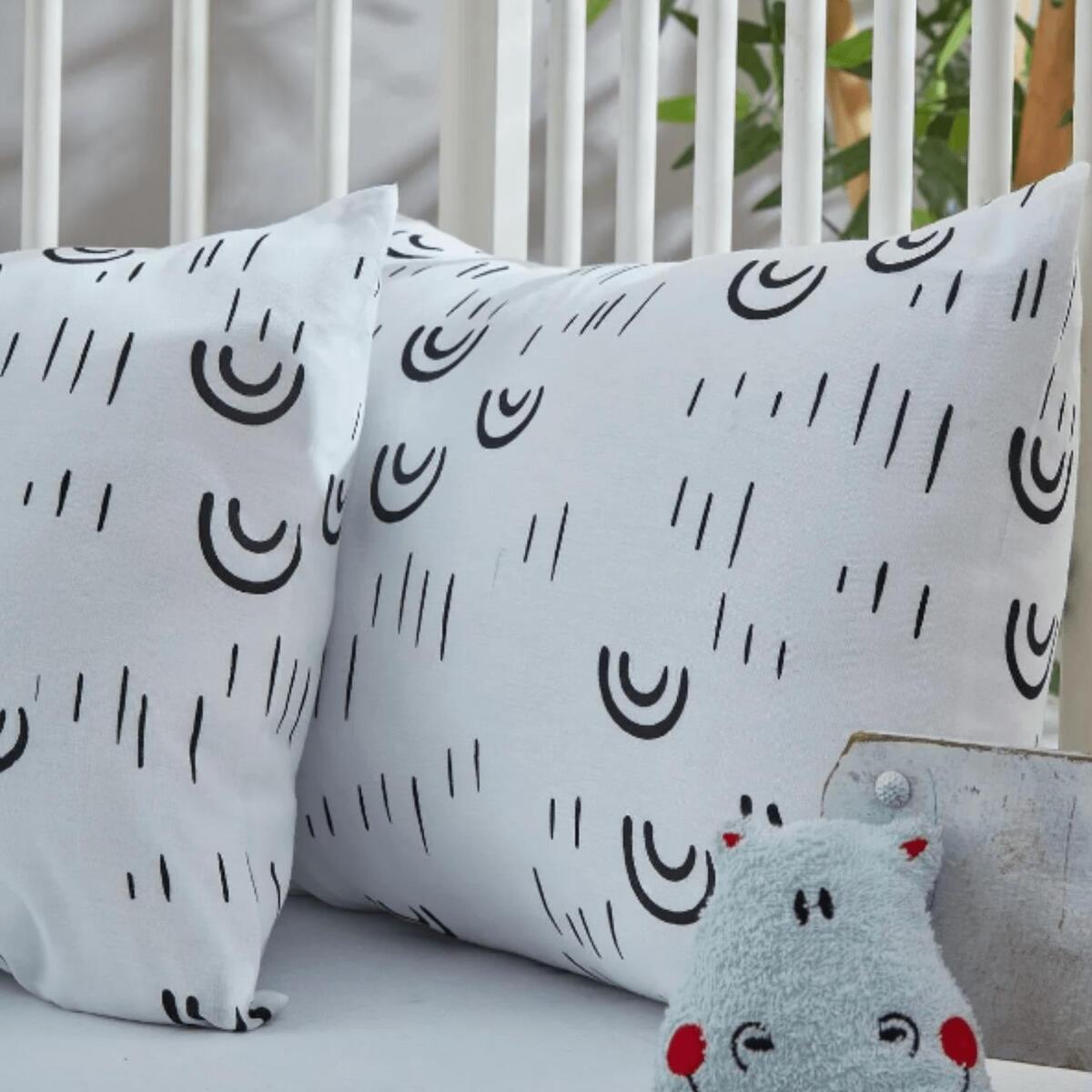 Penye Bebek Çarşaf Ve Yastık Kılıfı Rainy 60*120