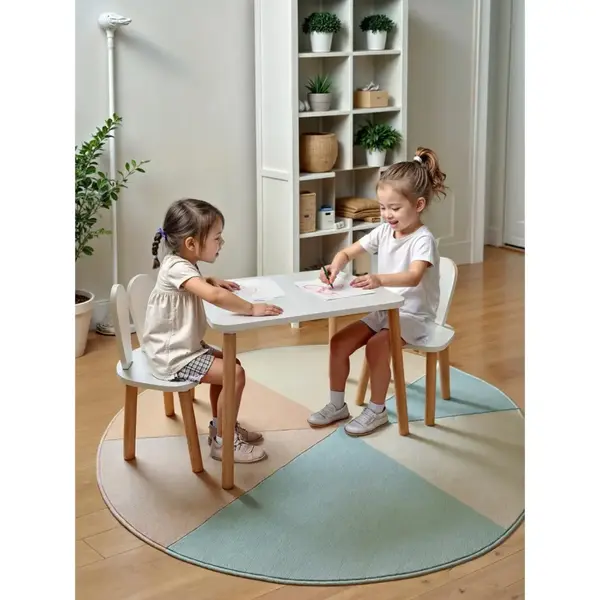 Bee Smart 2 Sandalyeli Masa Seti Beyaz Naturel 