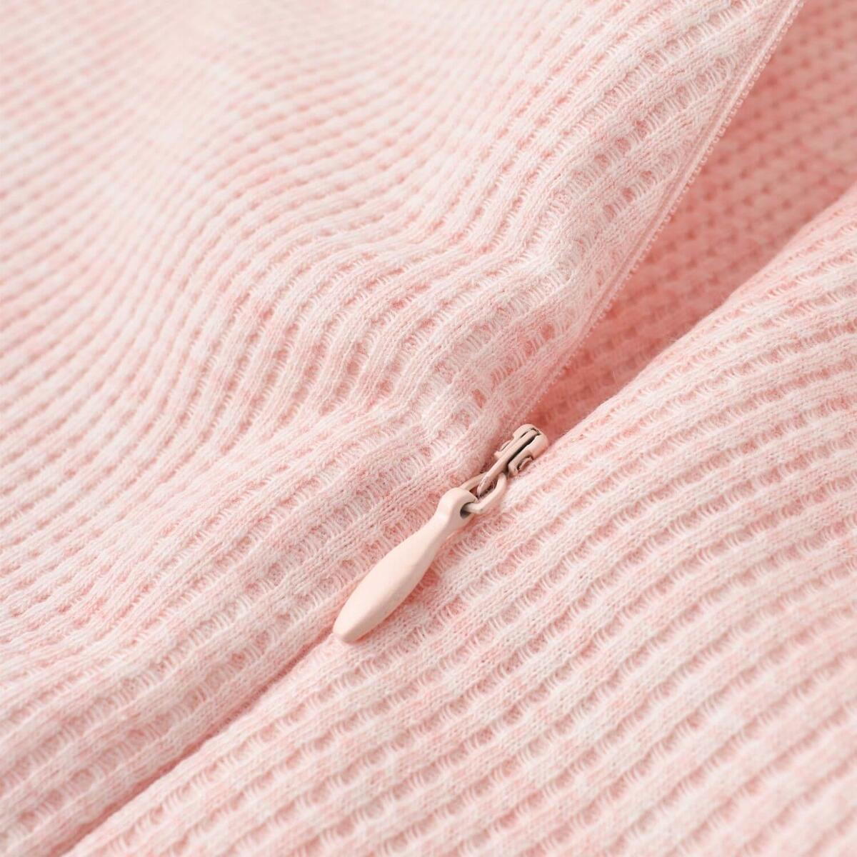 Bibaby Organik Tulum Fermuarlı Nature In Waffle Pembe Melanj