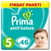 Prima Aktif Bebek Bezi 5 Beden Junior 46lı Fırsat Paketi