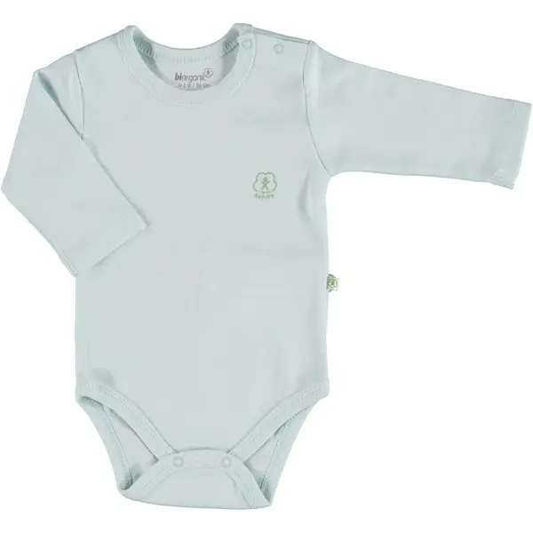Bibaby Organik Body Uzun Kol Basic Nature Mavi