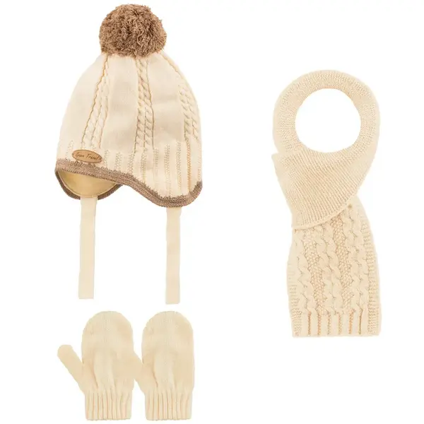 Kitti Eldiven Atkı Bere Takım 0-18 Ay Krem Asortili