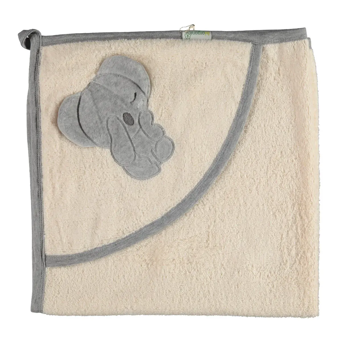 Bibaby Organik Havlu Sleepy Koala Ekru - Gri Melanj