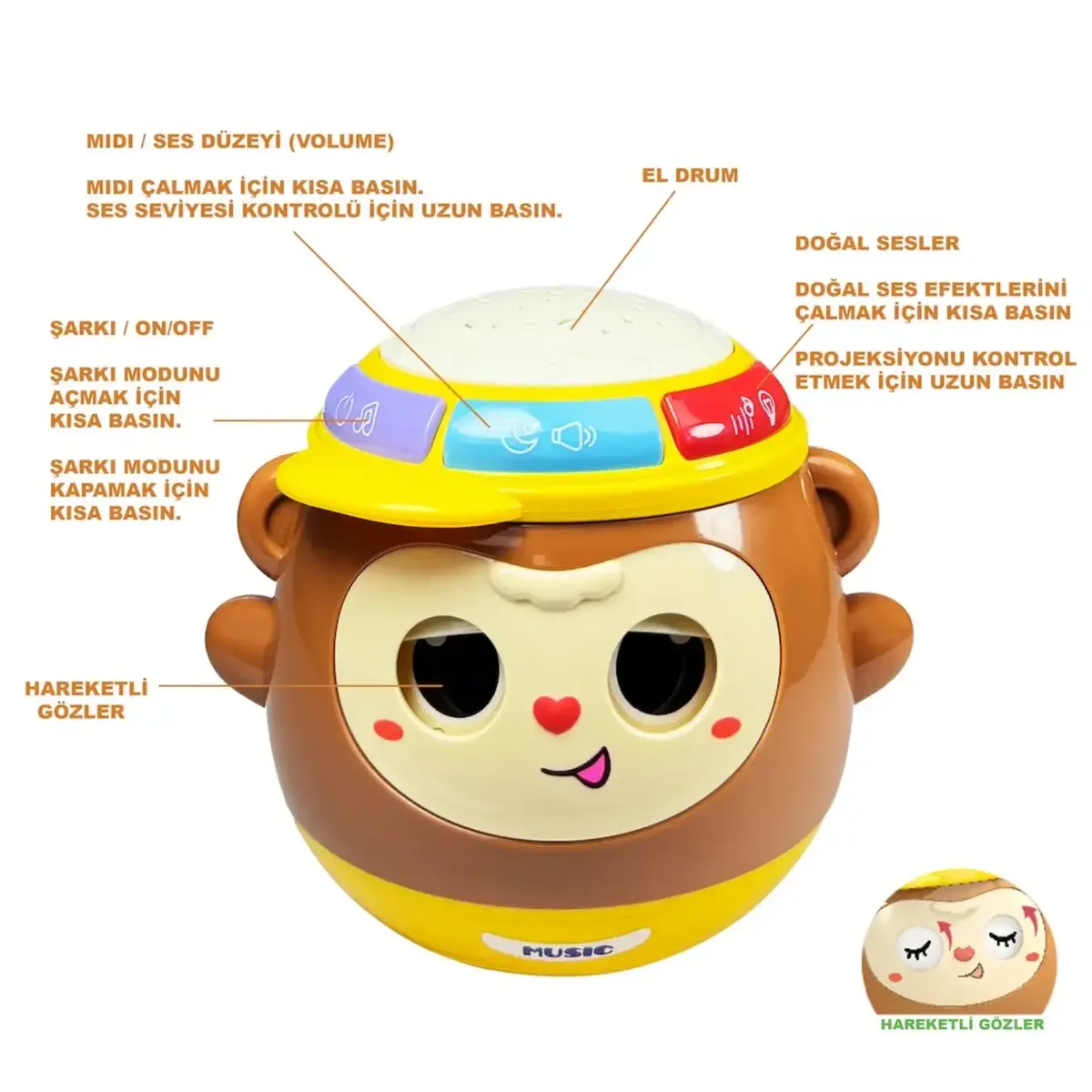 Vardem Maymun Projeksiyon 5IN1 Oyuncak