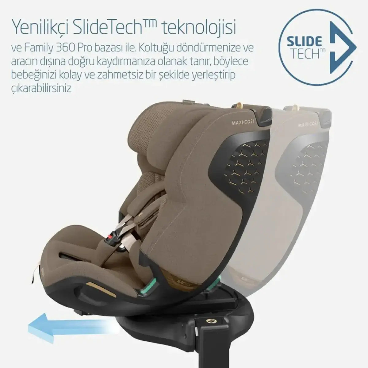Maxi-Cosi Emerald 360 Pro Slidetech Oto Koltuğu 0-36 Kg Authentic Truffle
