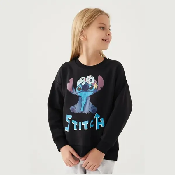 Stitch Sweatshirt Siyah