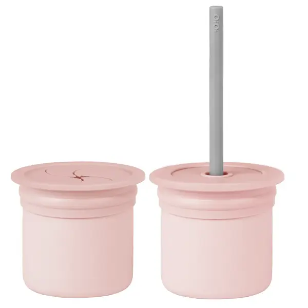 OiOi Ham+Hüp Atıştırma Seti 4lü Pinky Pink - Powder Grey
