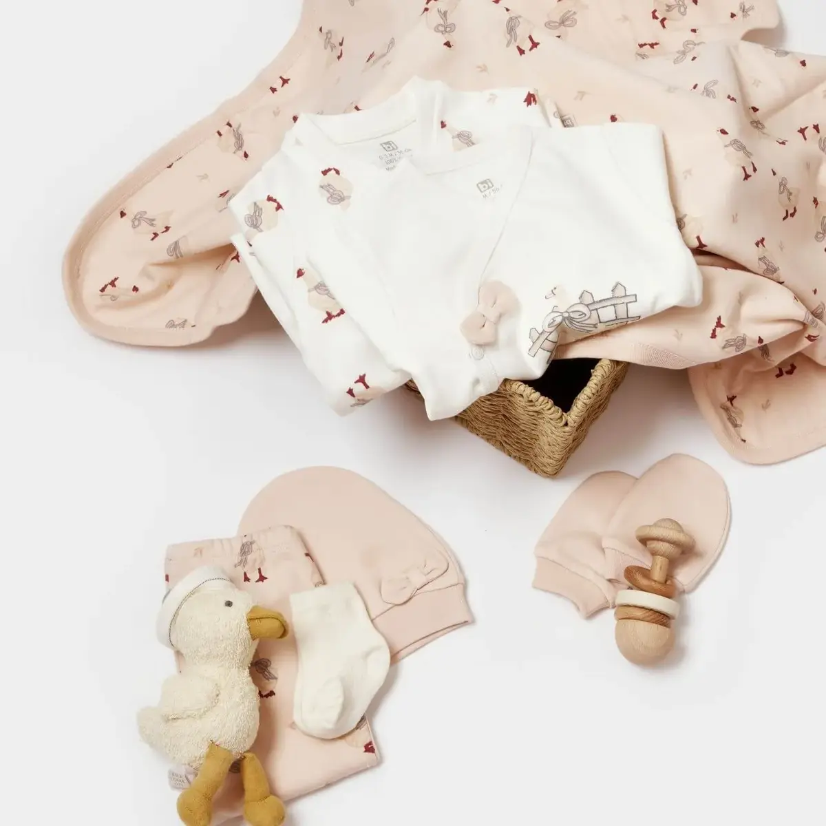 Bibaby Hastane Çıkışı 10lu Twinn Duck Ekru - Pembe