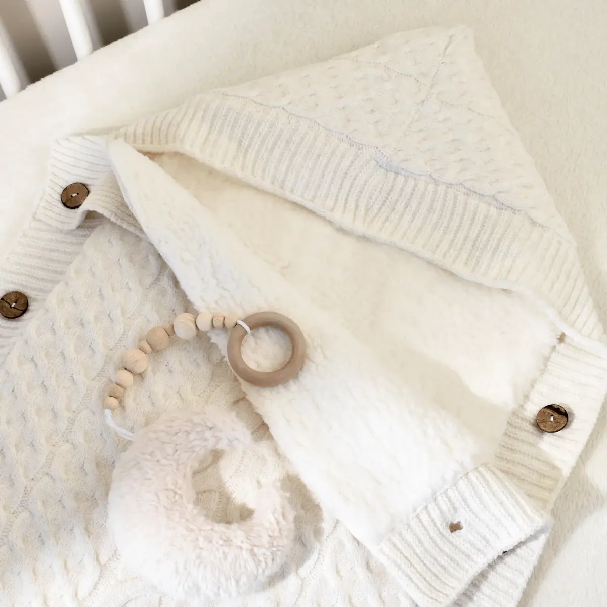 Bibaby Kundak Zincir Triko Ekru