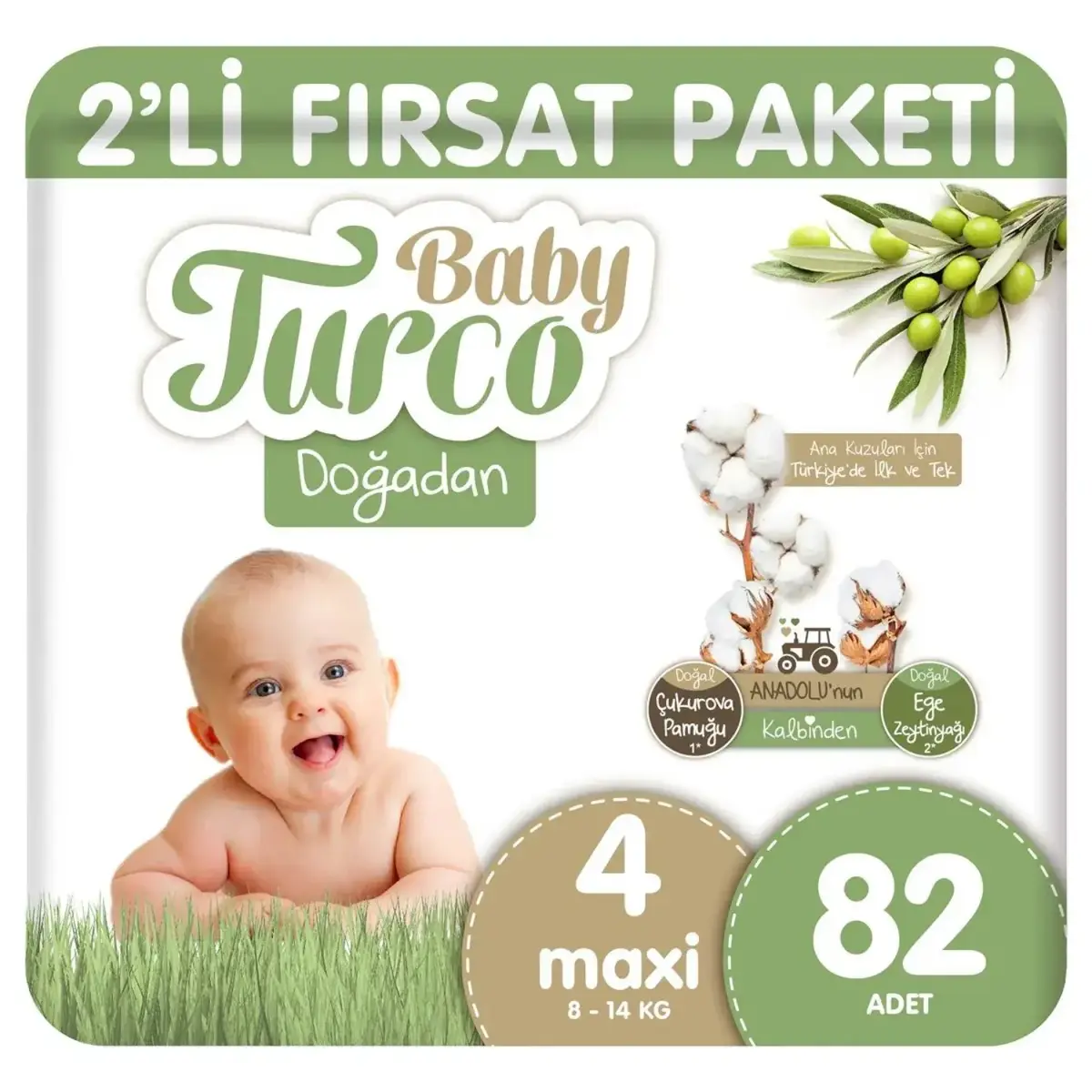 Baby Turco Doğadan Bebek Bezi 4 Beden Maxi 82li Fırsat Paketi