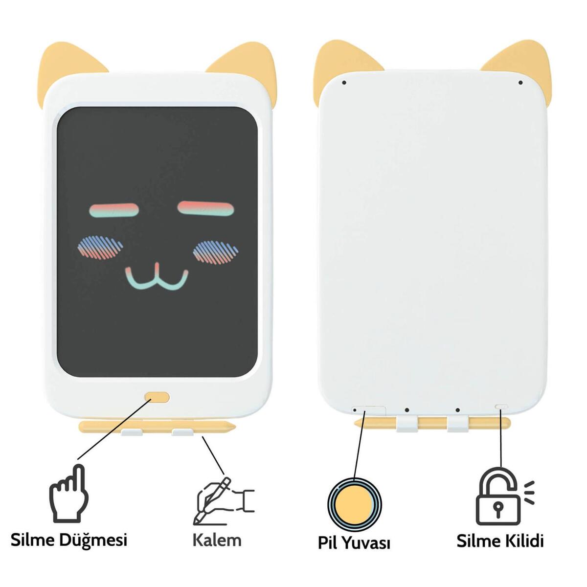 Wicue LCD Dijital Çizim Tableti Renkli 10'' Sarı