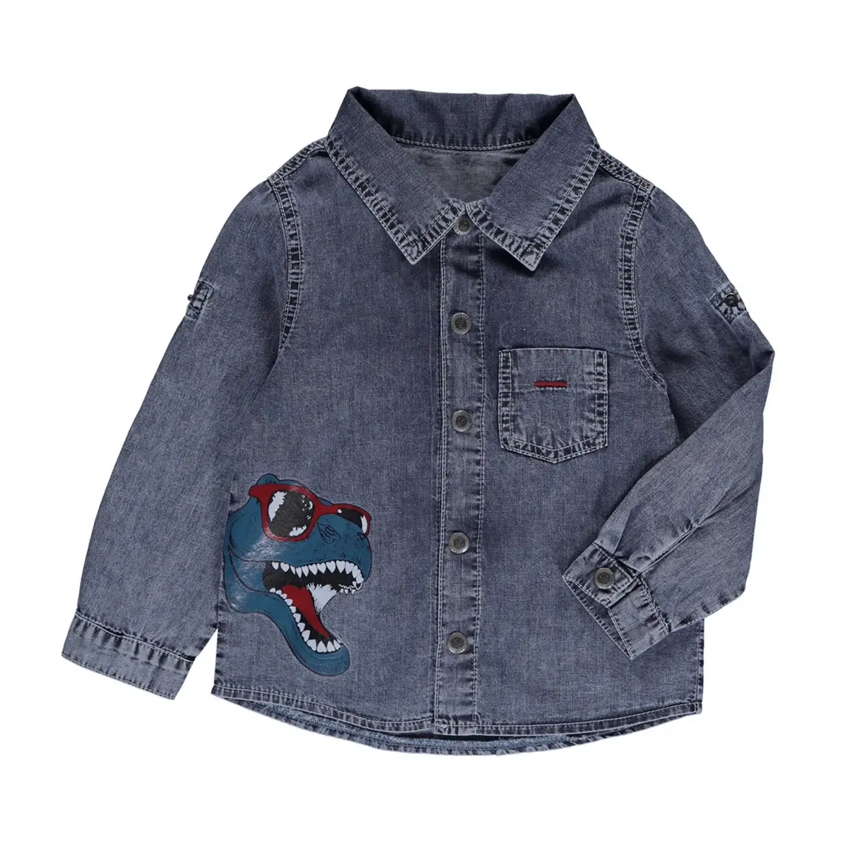 Overdo Gömlek Dinazor Baskılı Kot