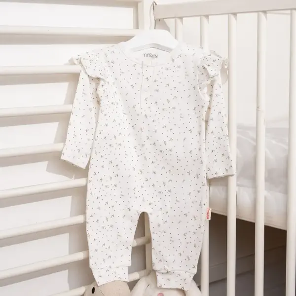 Tiffany Tulum Patiksiz Jakarlı Flowering Theme Ekru